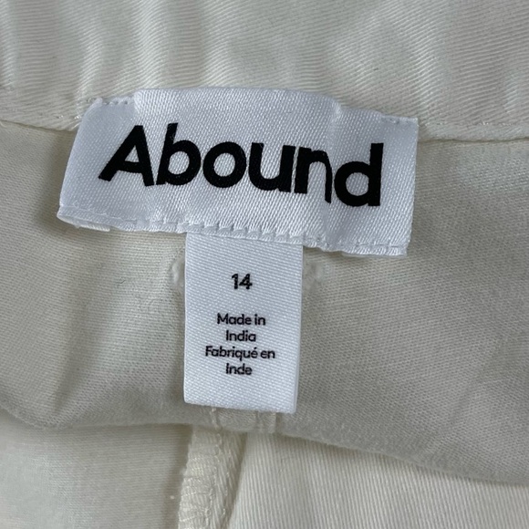 Abound Wide Leg Pants Womens 14 Cream Chinos Cotton Blend NWT - Picture 6 of 16